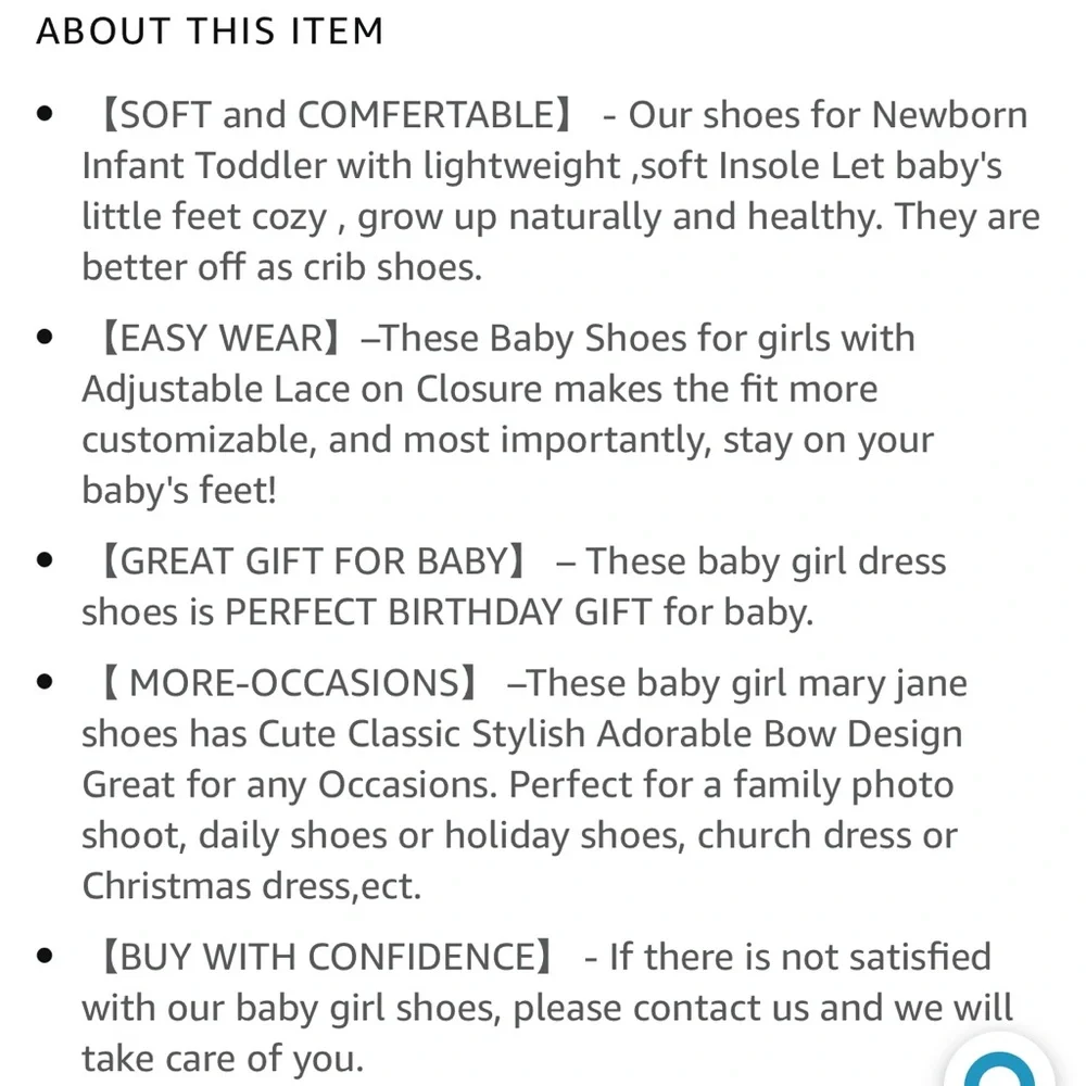 Ohwawadi Infant Baby Girl Shoes Baby Mary Jane Flats Princess Newborn